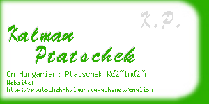 kalman ptatschek business card